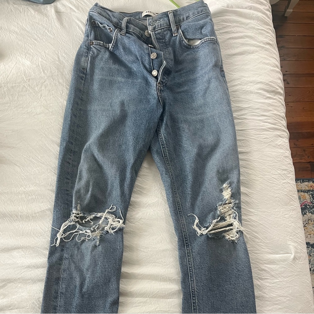 Agolde denim size 24 straight leg with light distressing